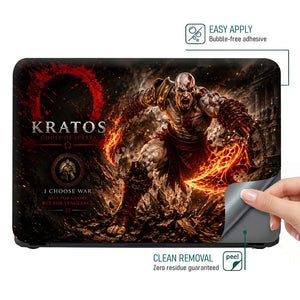 Gaming God Of War Kratos Roar Flame Laptop Skin - View 4