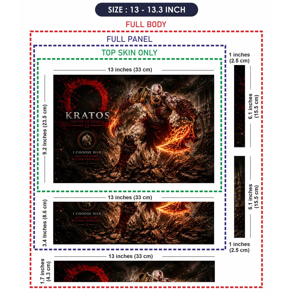 Gaming God Of War Kratos Roar Flame Laptop Skin - View 6