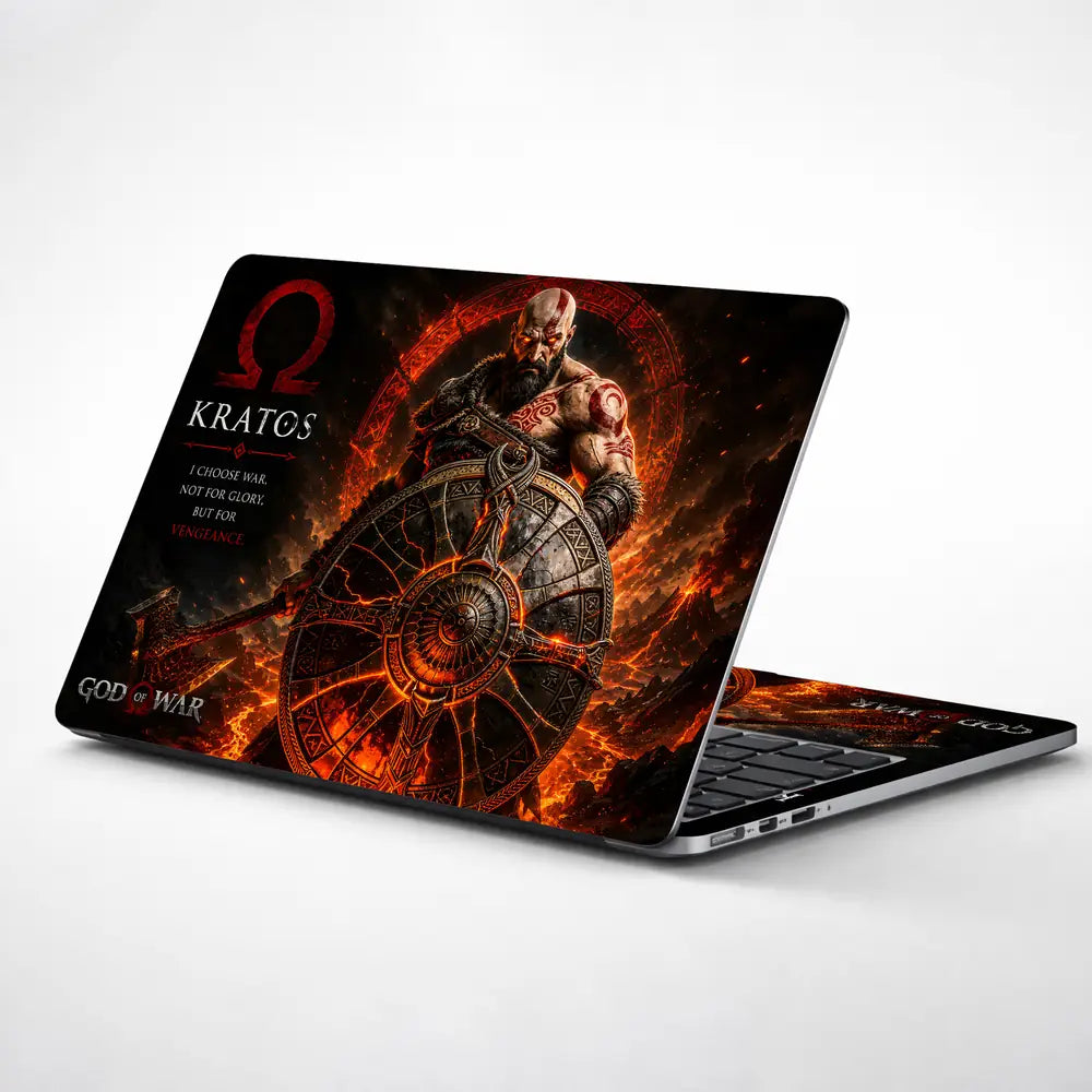 Gaming God Of War Kratos Shield Hammer Laptop Skin - View 1