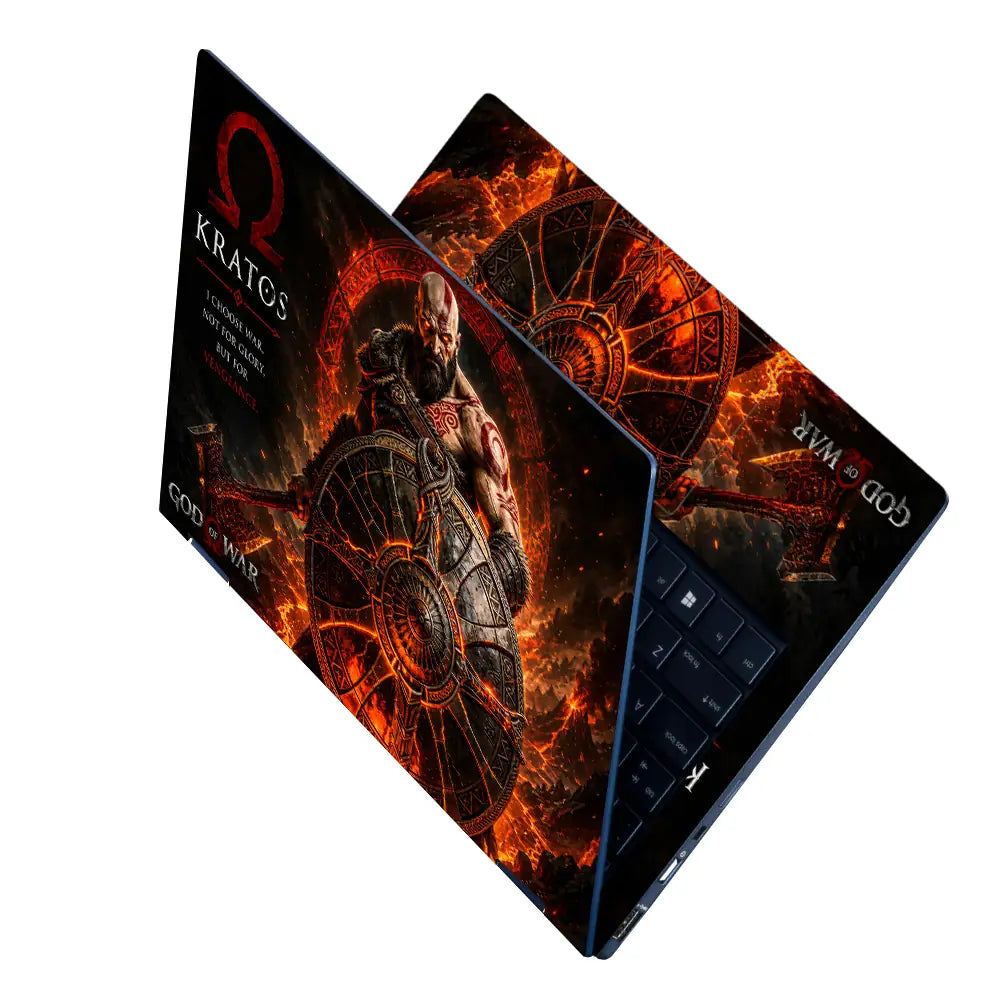 Gaming God Of War Kratos Shield Hammer Laptop Skin - View 2