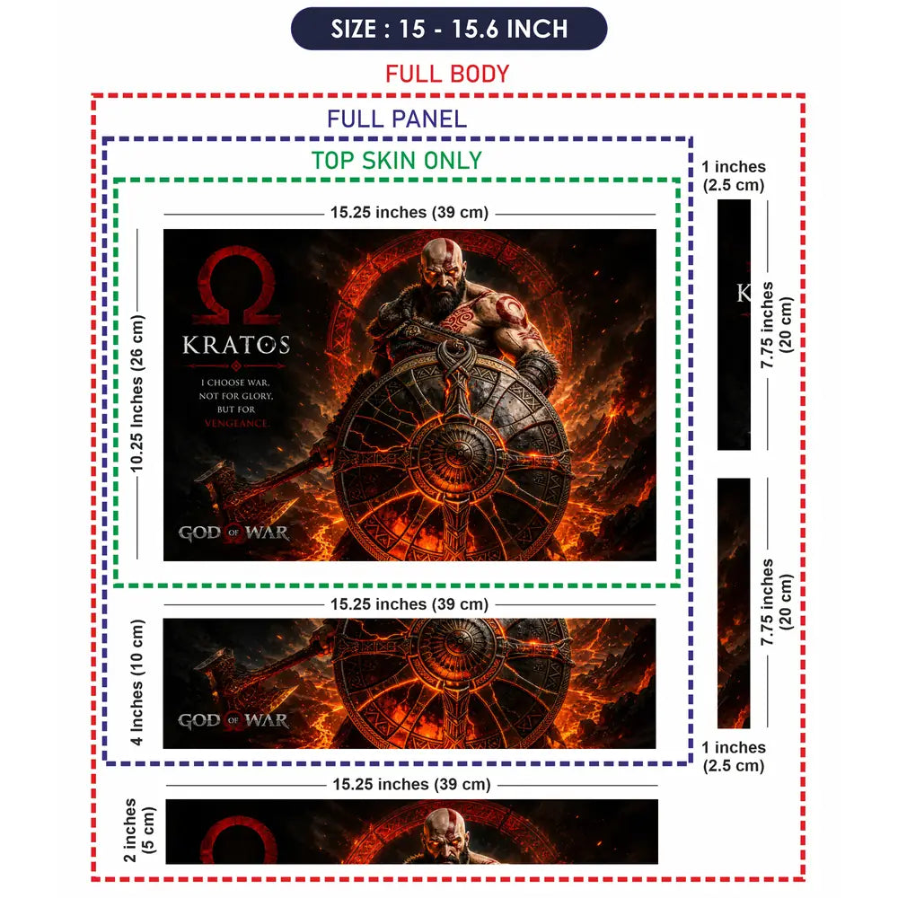 Gaming God Of War Kratos Shield Hammer Laptop Skin - View 8