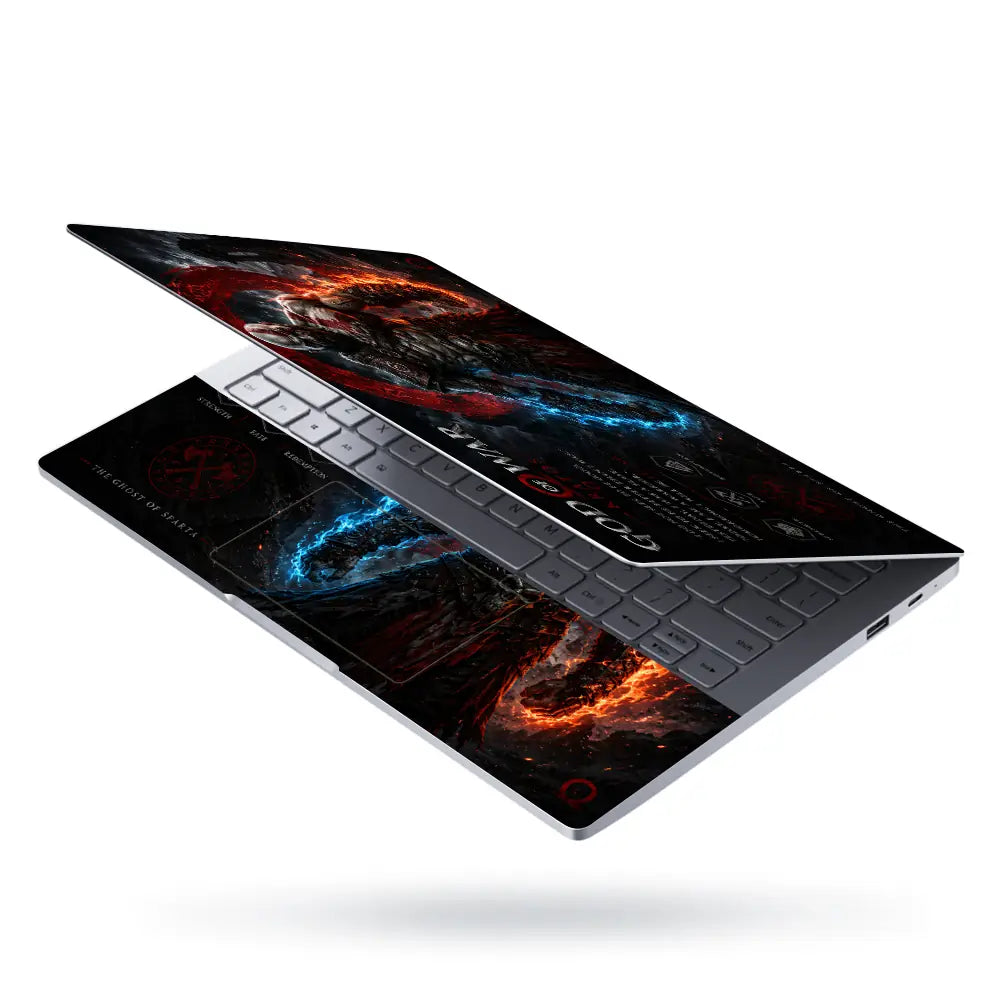 Gaming God Of War Kratos Skull Dual Weapons Laptop Skin - View 3