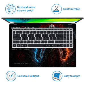 Gaming God Of War Kratos Skull Dual Weapons Laptop Skin - View 5