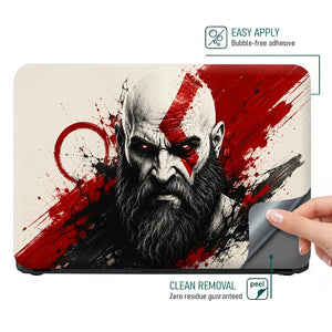 Gaming God Of War Kratos Splash Art Face Laptop Skin - View 4