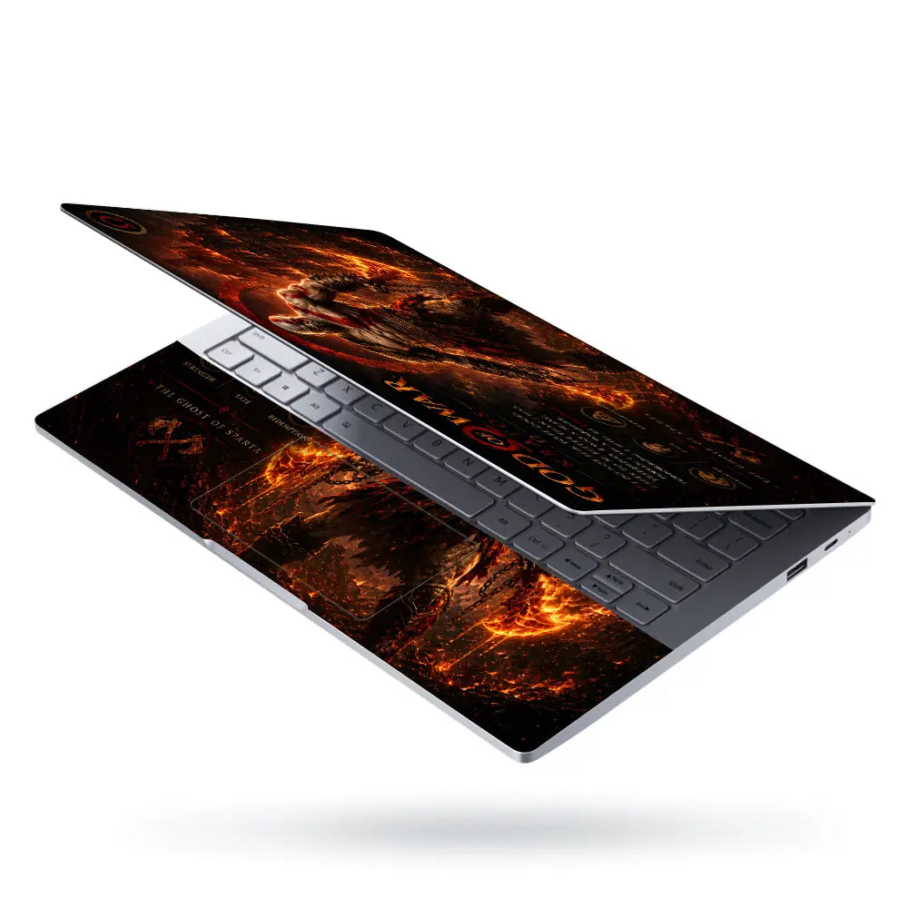 Gaming God Of War Kratos Temple Background Laptop Skin - View 3