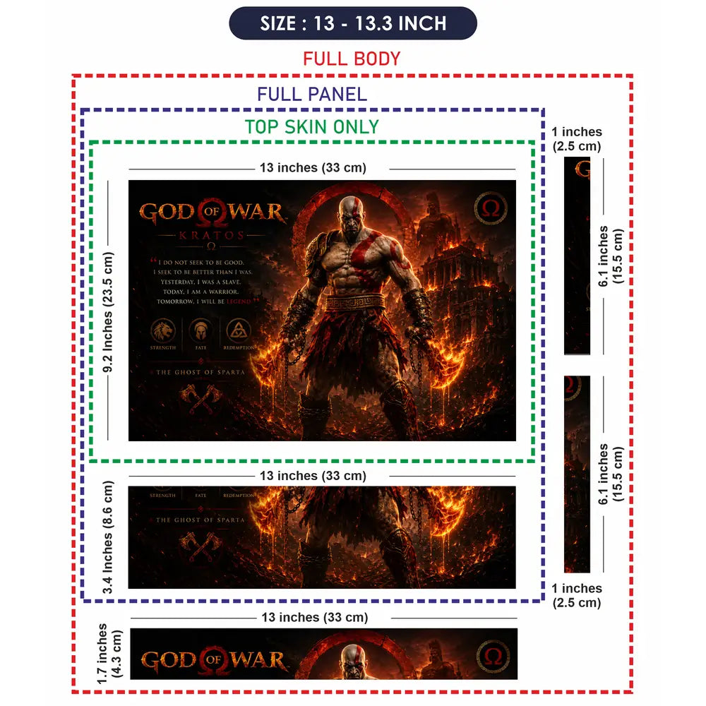 Gaming God Of War Kratos Temple Background Laptop Skin - View 6