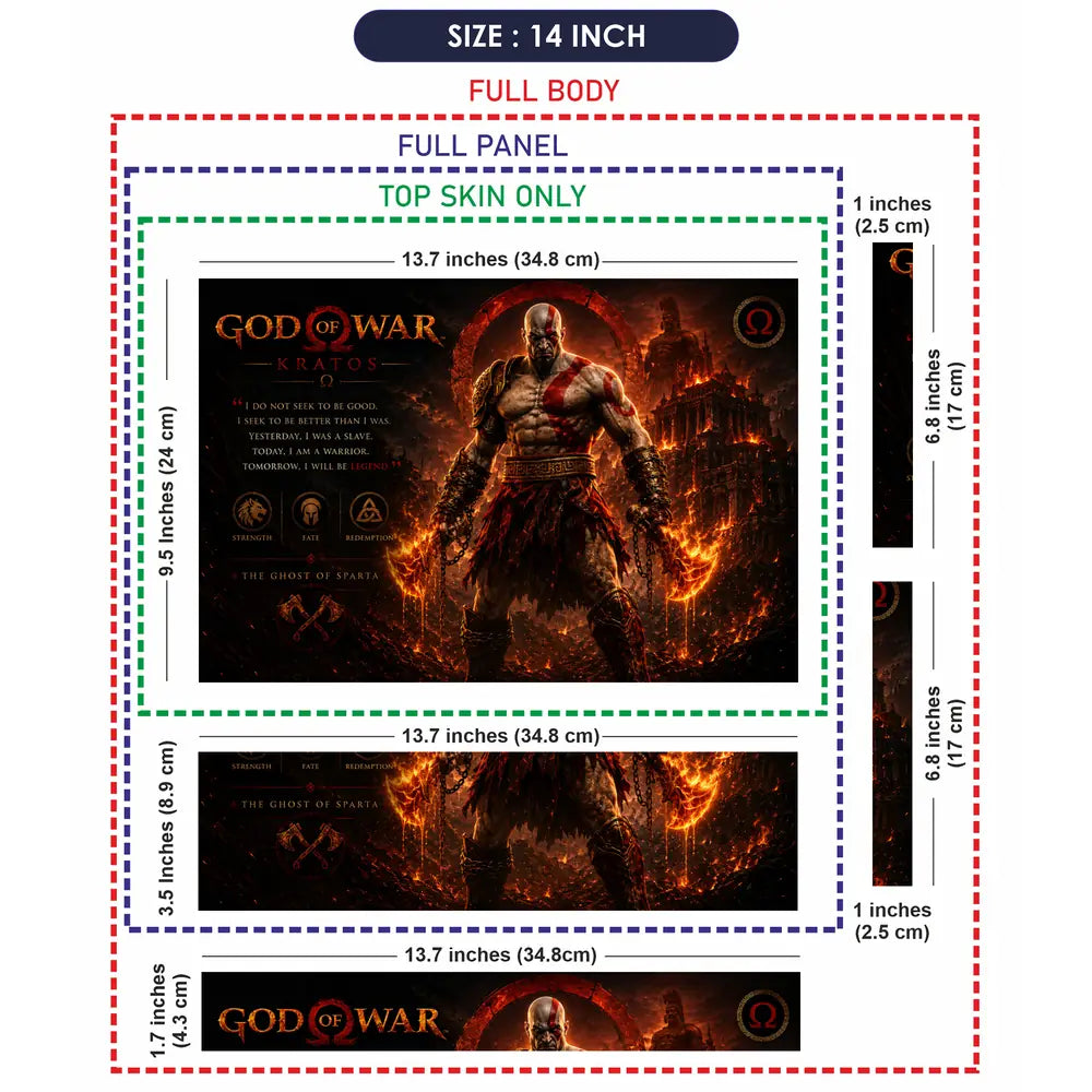 Gaming God Of War Kratos Temple Background Laptop Skin - View 7