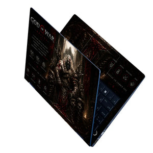 Gaming God Of War Kratos Throne Sitting Laptop Skin - View 2
