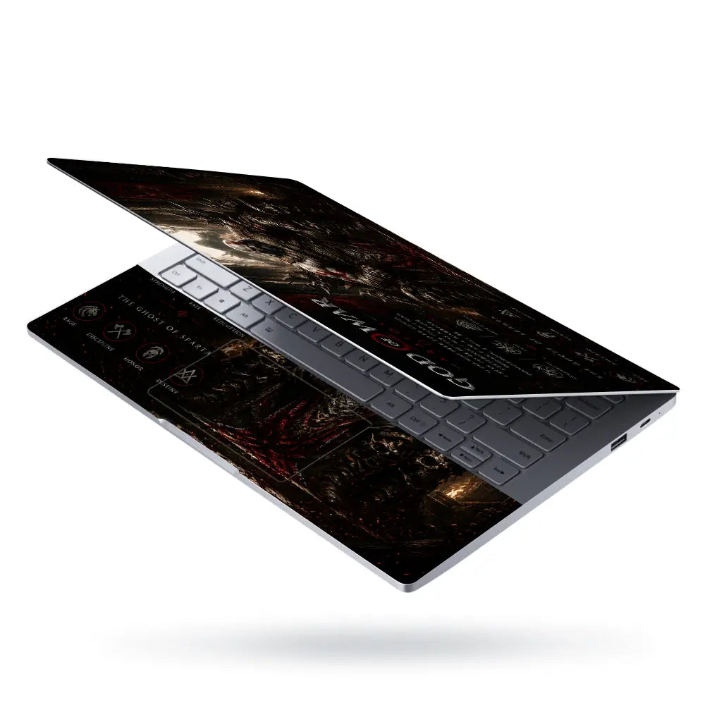 Gaming God Of War Kratos Throne Sitting Laptop Skin - View 3