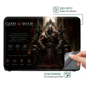 Gaming God Of War Kratos Throne Sitting Laptop Skin - View 4