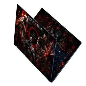 Gaming God Of War Kratos Trinity Past Present Laptop Skin - View 2