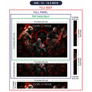 Gaming God Of War Kratos Trinity Past Present Laptop Skin - View 6