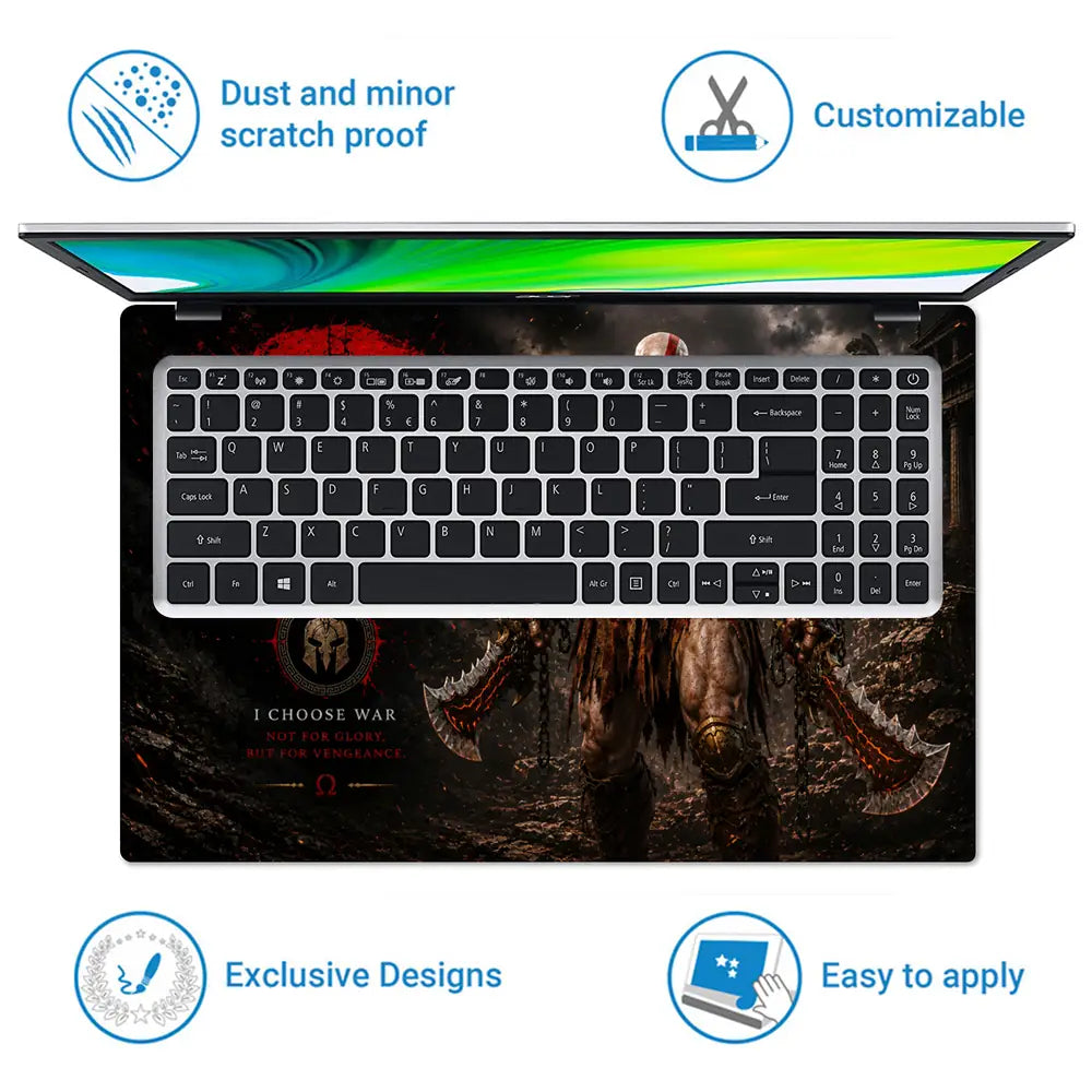 Gaming God Of War Kratos Underworld Ghost Laptop Skin - View 5