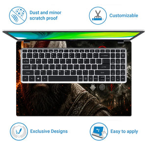 Gaming God Of War Kratos Vengeance Face Quote Laptop Skin - View 5