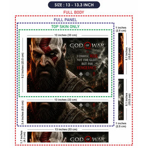 Gaming God Of War Kratos Vengeance Face Quote Laptop Skin - View 6