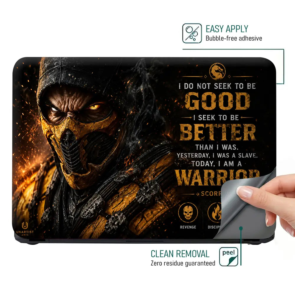 Gaming Mortal Kombat Scorpion Warrior Laptop Skin - View 4