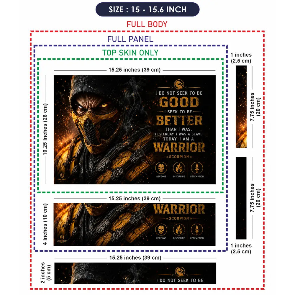 Gaming Mortal Kombat Scorpion Warrior Laptop Skin - View 8