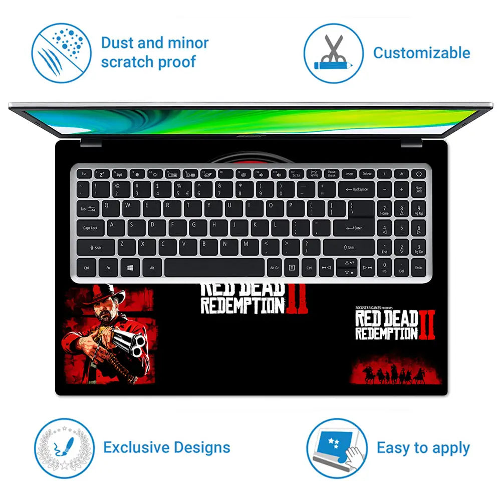 Gaming Red Dead 2 Arthur Morgan Poster Laptop Skin - View 5