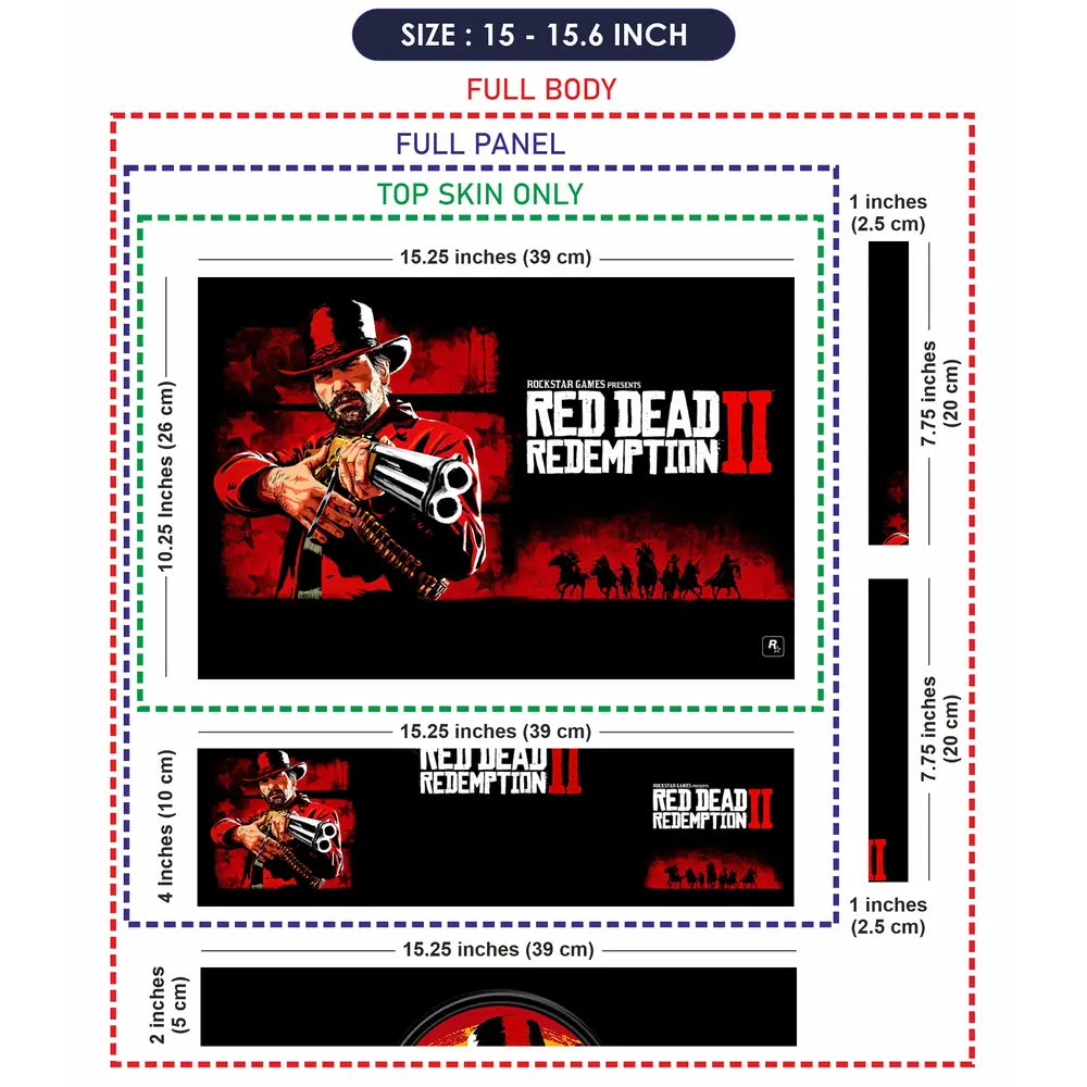 Gaming Red Dead 2 Arthur Morgan Poster Laptop Skin - View 8