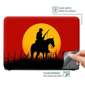 Gaming Red Dead 2 Cowboy Sunset Laptop Skin - View 4