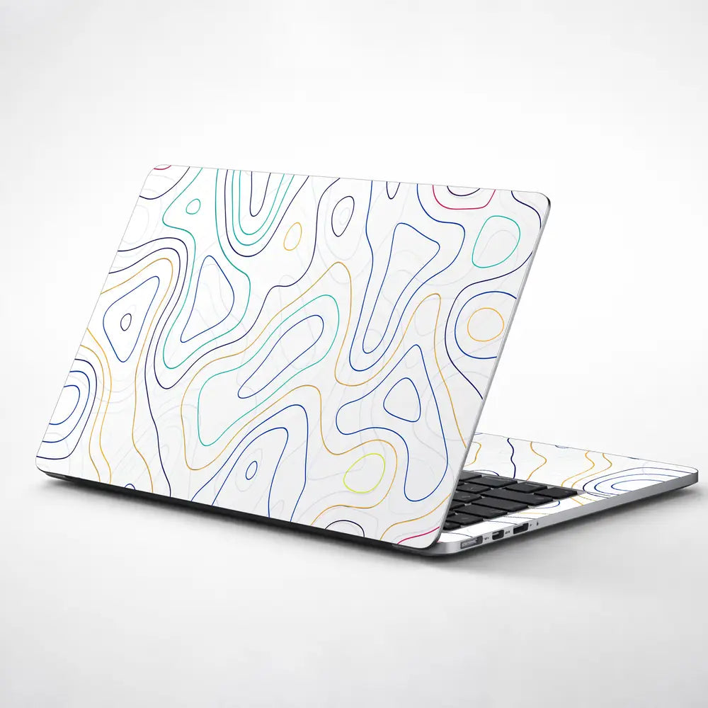 Geometric Abstract Lines On White Background Laptop Skin - View 1
