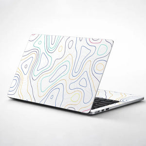 Geometric Abstract Lines On White Background Laptop Skin - View 1