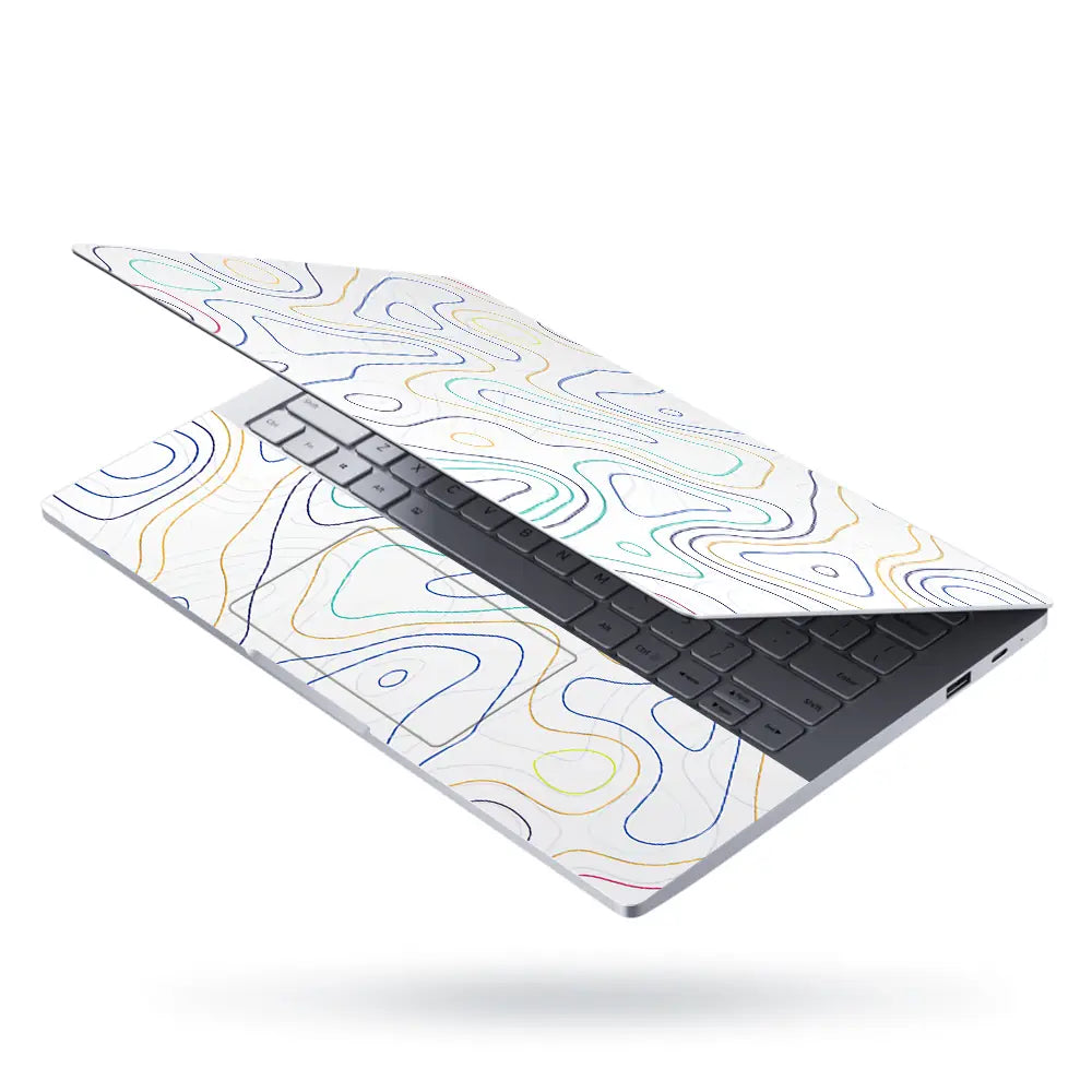Geometric Abstract Lines On White Background Laptop Skin - View 3