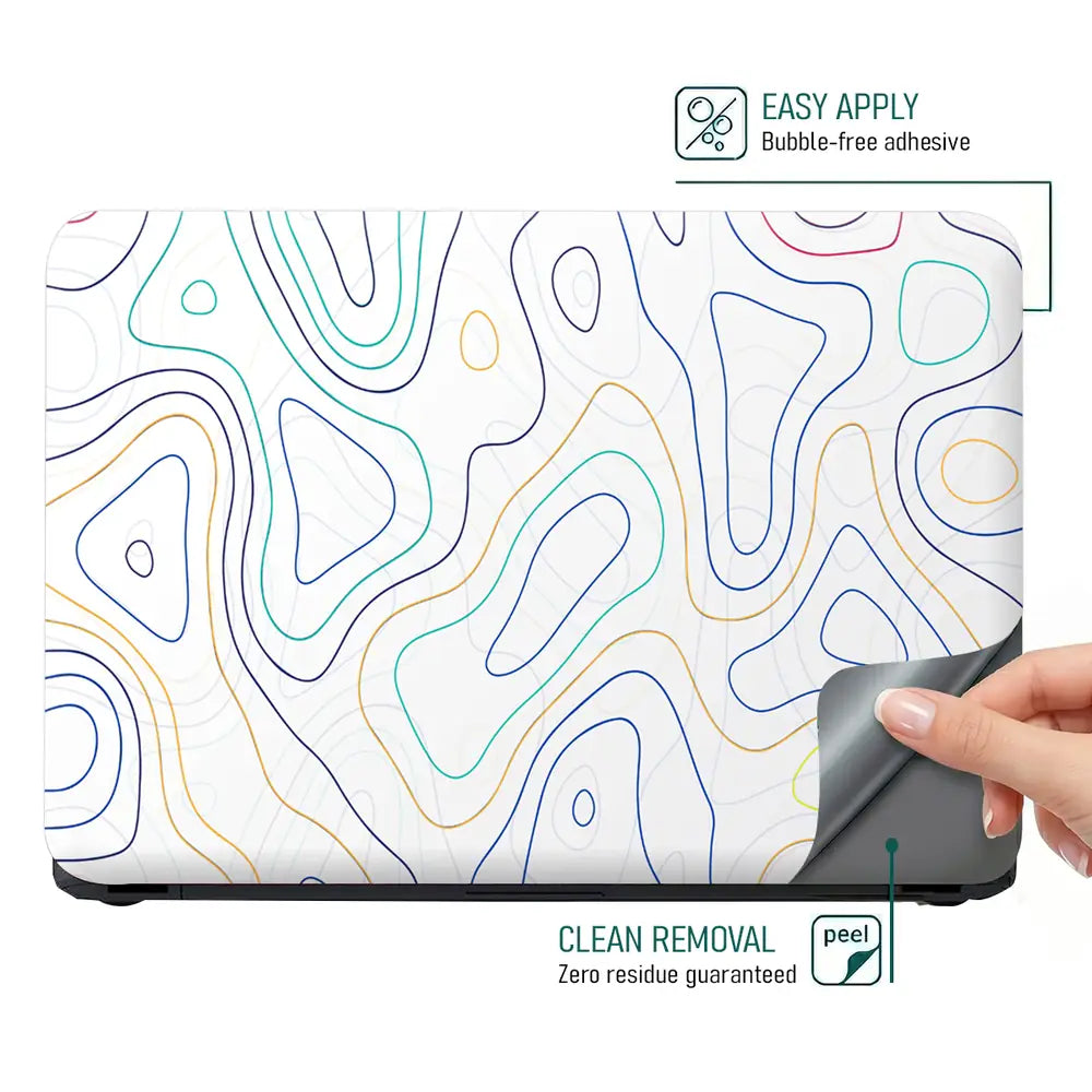 Geometric Abstract Lines On White Background Laptop Skin - View 4