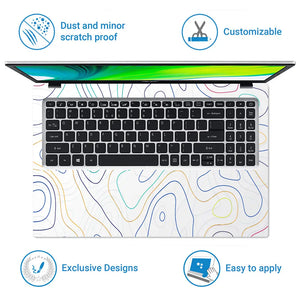 Geometric Abstract Lines On White Background Laptop Skin - View 5