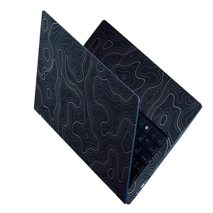 Geometric Black And White Wavy Lines Laptop Skin - View 2