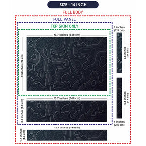 Geometric Black And White Wavy Lines Laptop Skin - View 7