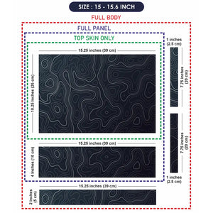 Geometric Black And White Wavy Lines Laptop Skin - View 8