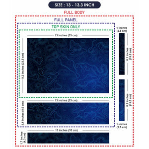 Geometric Blue Contour Lines Abstract Design Laptop Skin - View 6