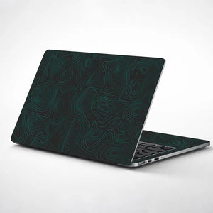 Geometric Lines On Black Background Laptop Skin - View 1