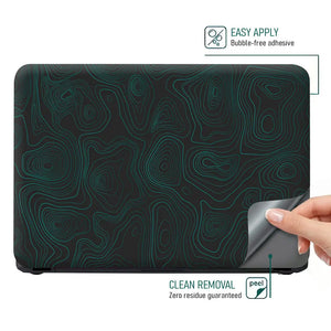 Geometric Lines On Black Background Laptop Skin - View 4