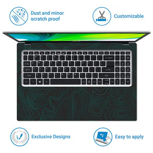 Geometric Lines On Black Background Laptop Skin - View 5
