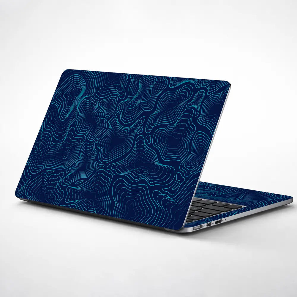 Geometric Lines On Dark Background Laptop Skin - View 1