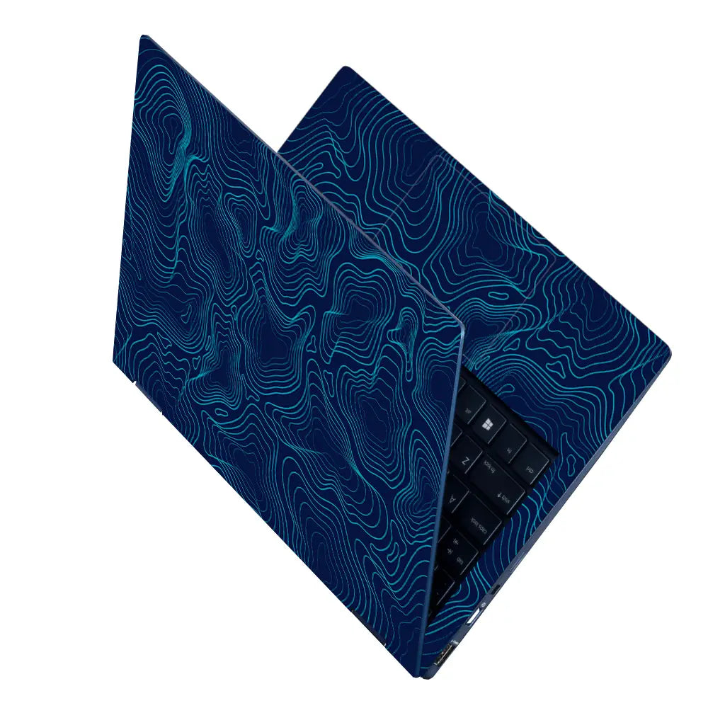 Geometric Lines On Dark Background Laptop Skin - View 2
