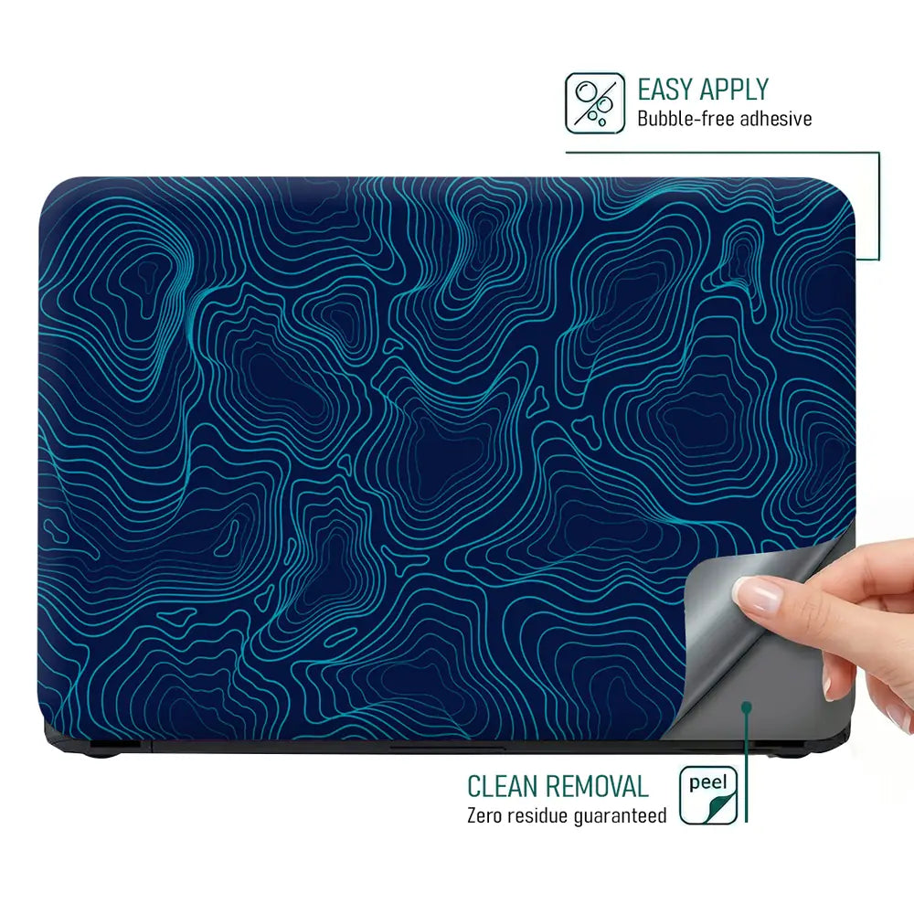 Geometric Lines On Dark Background Laptop Skin - View 4