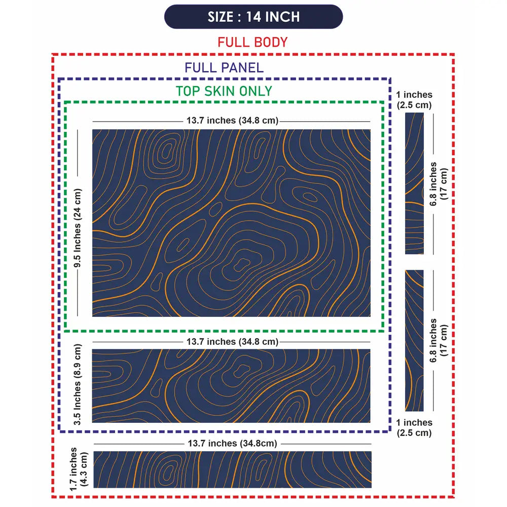 Geometric Lines On Deep Blue Background Laptop Skin - View 7
