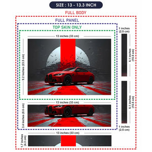 Geometric Red Car In Dramatic Setting Laptop Skin - View 6