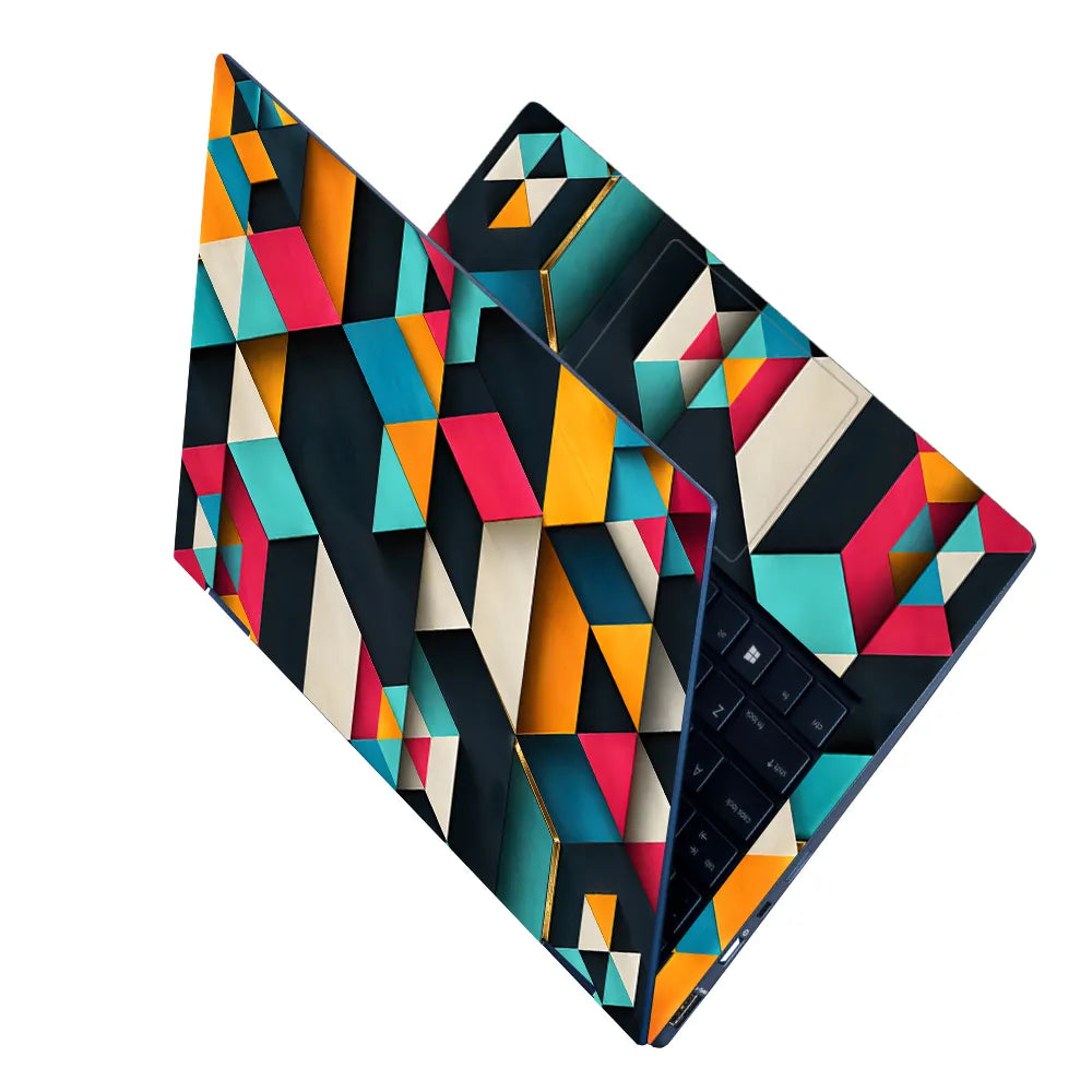 Geometric Relief Triangles Laptop Skin - View 2