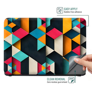 Geometric Relief Triangles Laptop Skin - View 4