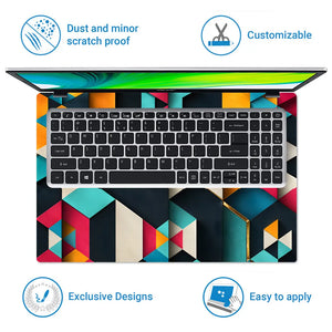 Geometric Relief Triangles Laptop Skin - View 5
