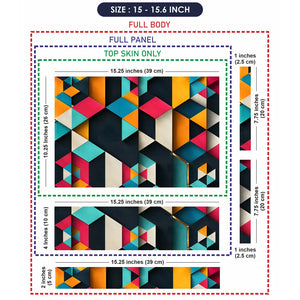 Geometric Relief Triangles Laptop Skin - View 8