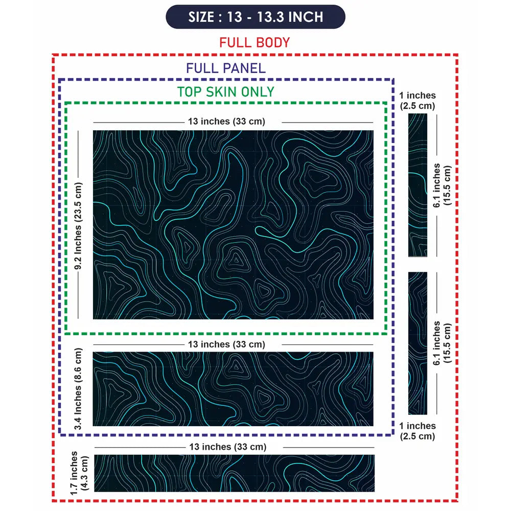 Geometric Waves On Dark Background Laptop Skin - View 6