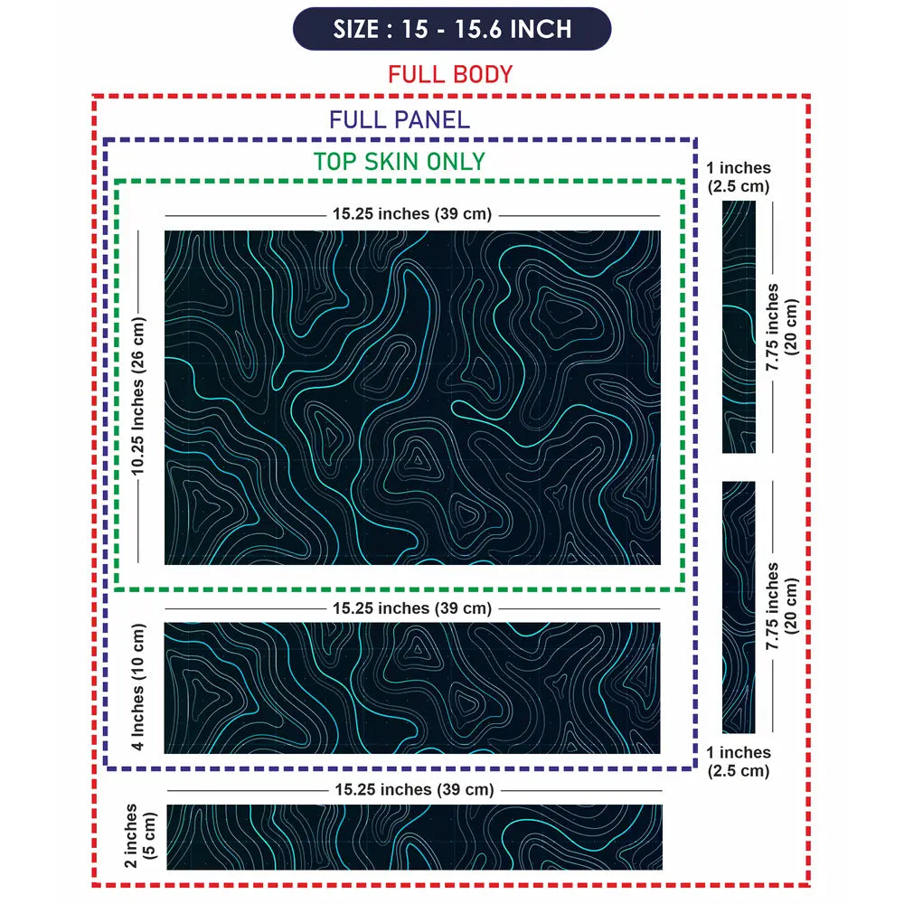 Geometric Waves On Dark Background Laptop Skin - View 8