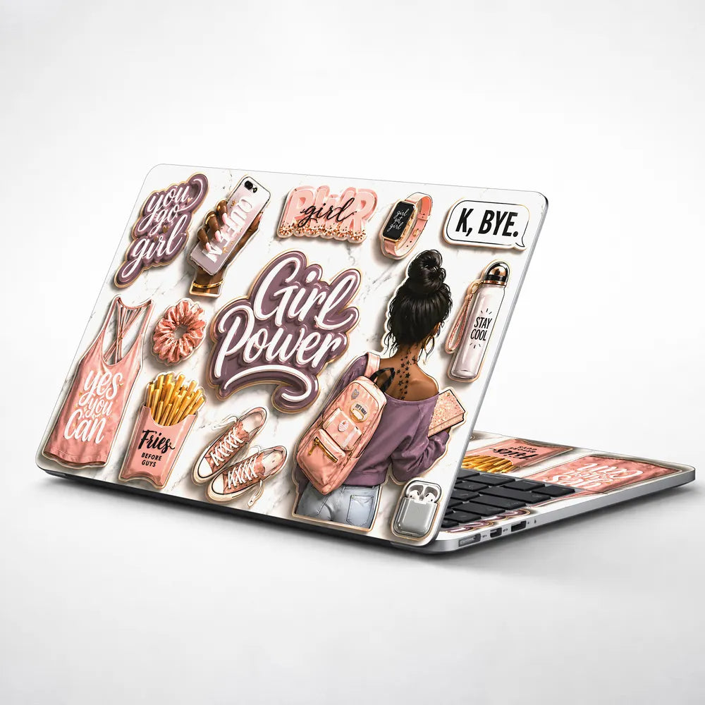 Girl Power Stickers Laptop Skin - View 1