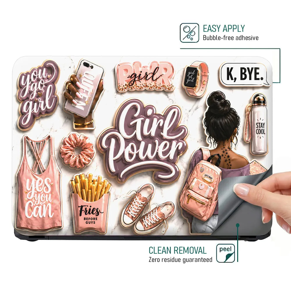 Girl Power Stickers Laptop Skin - View 4