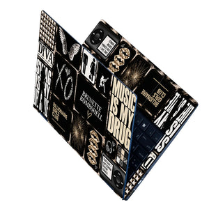 Glam Rock Typography Moodboard Laptop Skin - View 2